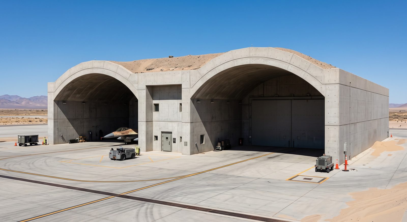 Canopy-type alert aircraft shelter with Wonder Arch Liner 400×200